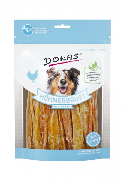 Dokas Hunde Snack Hühnerbrust in Streifen 250 g