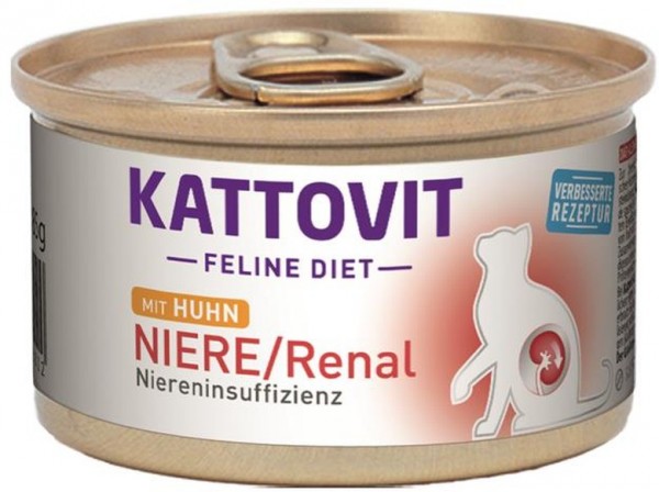 Kattovit Feline Diet - Niere / Renal mit Huhn - 85g Dose