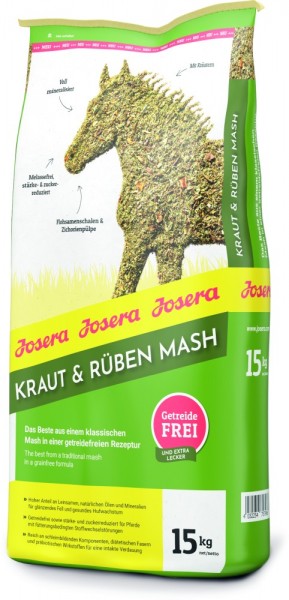 Josera petfood, Pferd, Kraut & Rüben Mash 15kg