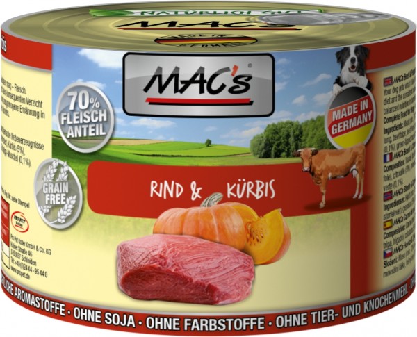 MACs Dog Rind & Kürbis - 200g Dose