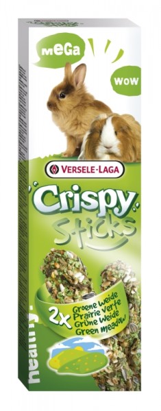 Versele-Laga Crispy Mega Sticks Kaninchen-Meerschweinchen "Grüne Weide" 2 Stück - 140g Frischepack