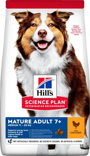 Hills Science Plan Hund Mature Adult 7+ Medium Huhn - 14kg Sack