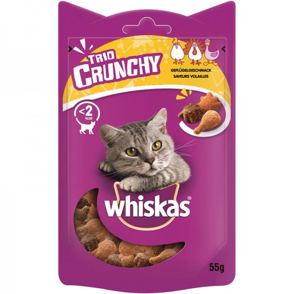 Whiskas Snack Trio-Crunchy Huhn, Pute, Ente 55g