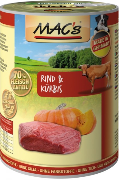 MACs Dog Rind & Kürbis, 400g Dose