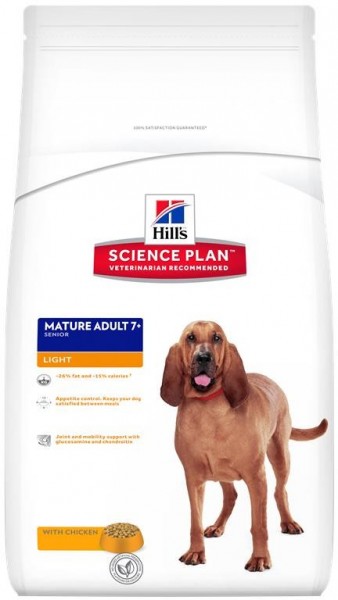 Hills Science Plan Hund Mature Adult 7+ Light Medium Huhn - 2,5kg Beutel
