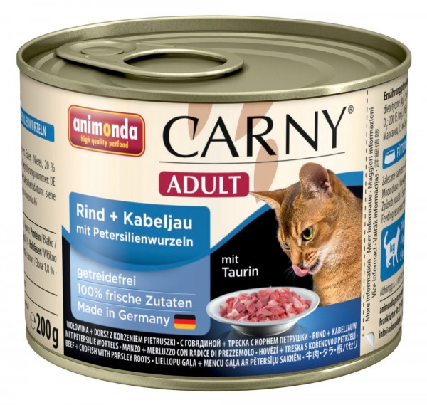 Animonda Cat Dose Carny Adult Rind & Kabeljau & Petersilienwurzeln 200g