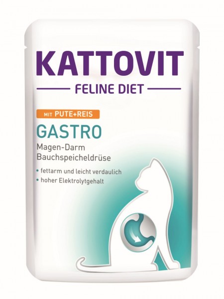 Kattovit Feline Diet - Gastro Pute & Reis - 85g Frischebeutel