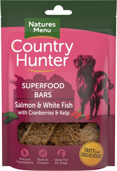 Country Hunter Dog Snack Superfood Bars Lachs mit Weissfi