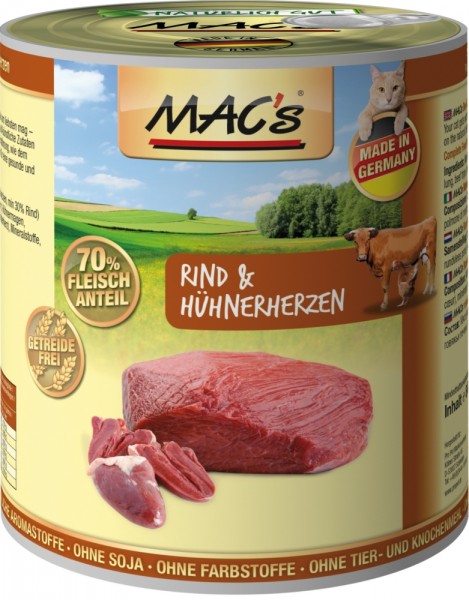 MACs Cat Rind & Hühnerherz - 800g Dose