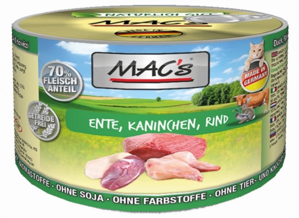 MACs Cat Ente, Kaninchen & Rind - 200g Dose