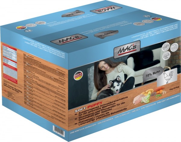MACs Dog Soft Puppy Huhn - 3x5kg Karton