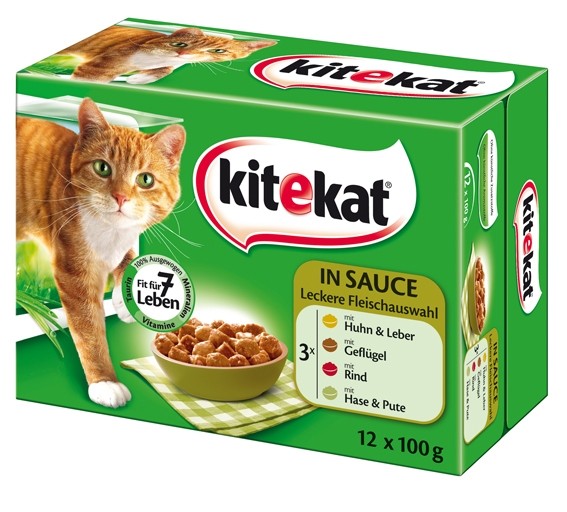 Kitekat Multipack leckere Fleischauswahl in Soße 12x100g