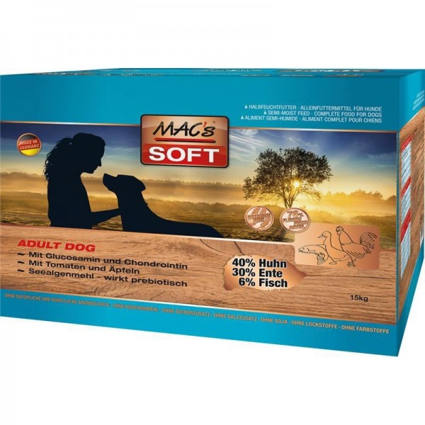 MACs Dog Soft Adult Huhn, Ente & Fisch - 3x5kg Karton