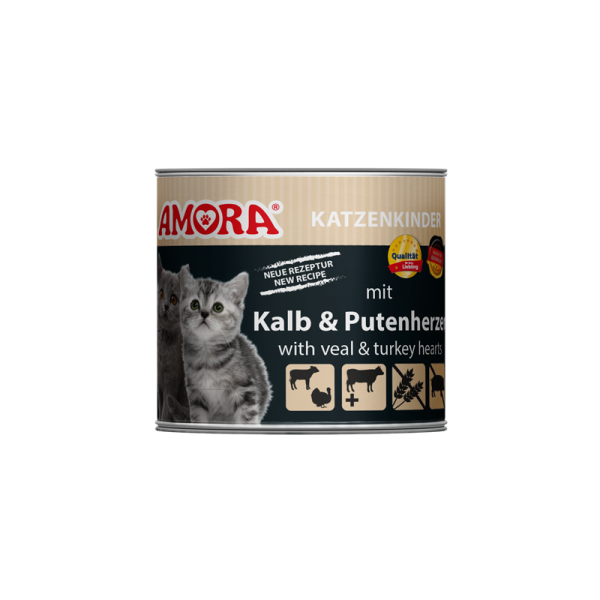 AMORA Pur Katzenkinder mit Putenherzen 200g