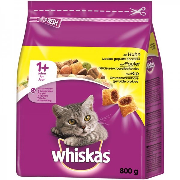 *** Whiskas Trocken Adult 1+ mit Huhn 800g [*** AUSLAUFARTIKEL]