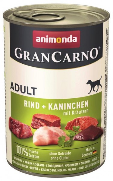 Animonda GranCarno Adult Rind & Kaninchen mit Kräutern - 400g Dose