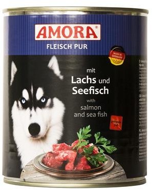 *** AMORA Fleisch Pur mit Lachs & Seefisch - 800g Dose [*** AUSLAUFARTIKEL]