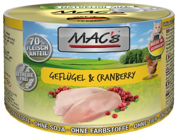 MACs Cat Geflügel & Cranberry - 200g Dose
