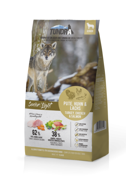 Tundra DOG Trockenfutter Senior/Light Pute, Huhn & Lachs 11,34kg