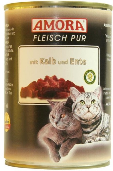 AMORA Fleisch Pur mit Kalb & Ente - 400g Dose