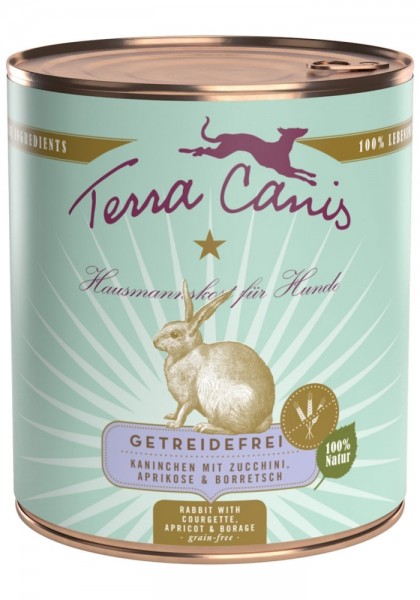 Terra Canis Sensitiv Kaninchen mit Zucchini, Aprikose & Borretsch 800 g