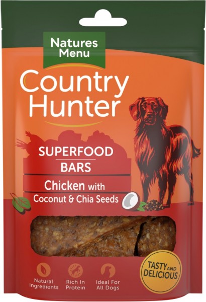 Country Hunter Dog Snack Superfood Bars Huhn mit Kokosnus