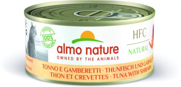 Almo Nature Katze Natural - Thunfisch und Garnelen - 150g Dose