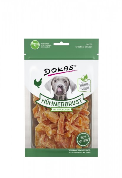 Dokas Dog Snack Hühnerbrustfilet in Stückchen 70g