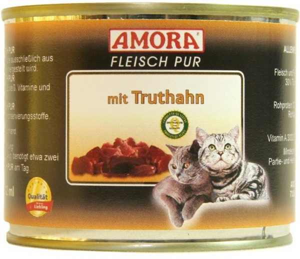 *** AMORA Fleisch Pur mit Truthahn - 200g Dose [*** AUSLAUFARTIKEL]