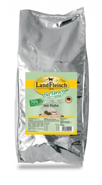 LandFleisch Dog Softbrocken mit Huhn, 1,5kg Beutel