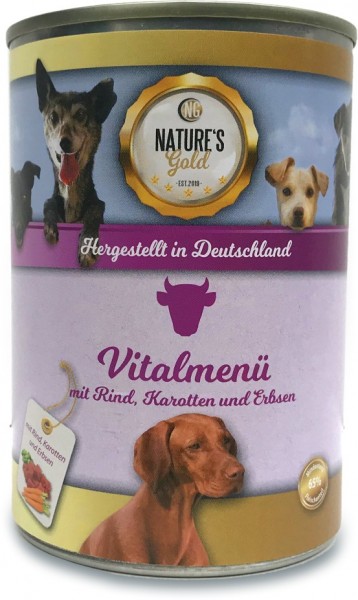 Natures Gold Vitalmenü mit Erbsen & Möhrchen - 400g Dose