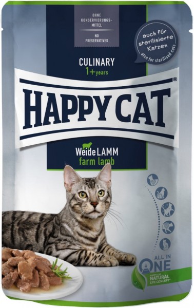 Happy Cat Pouch Culinary Weide Lamm 85g