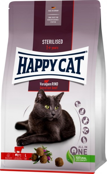 Happy Cat Sterilised Adult Voralpen Rind 1,3 kg