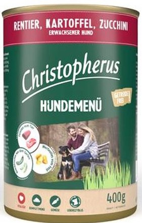 Allco Christopherus Hundemenü -Adult - mit Rentier, Kartoffel, Zucchini - 400g Dose