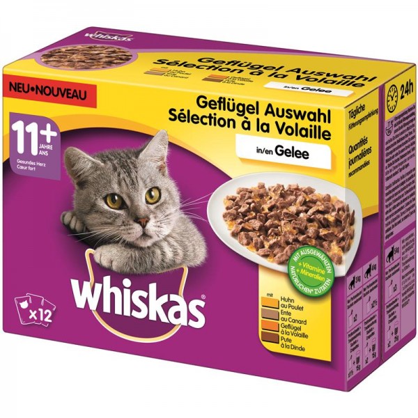 Whiskas Portionsbeutel Multipack 11+ Geflügelauswahl Gele