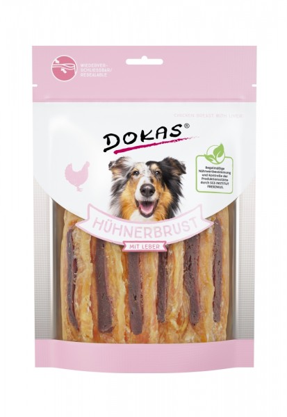 Dokas Hunde Snack Hühnerbrust mit Leber 220 g