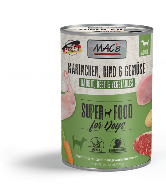 MACs DOG - Kaninchen, Rind & Gemüse 400g