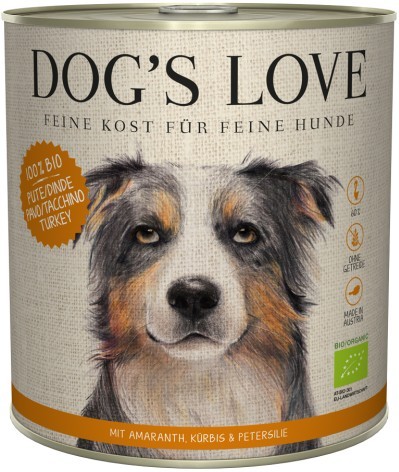 DOG´S LOVE BIO Pute 800g Dose