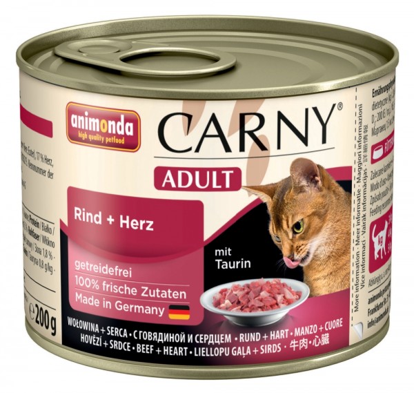 Animonda Carny Cat - Dose Adult Rind & Herz 200g