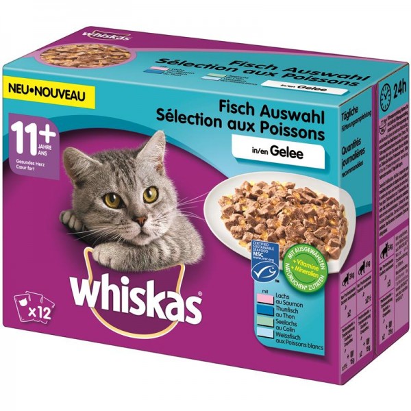 Whiskas Portionsbeutel Multipack 11+ Fischauswahl Gelee 1