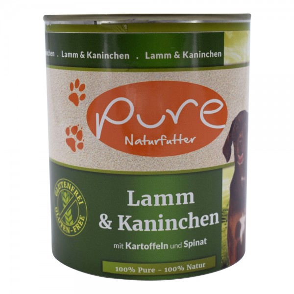 PURE Naturfutter Hundemenü CLASSIC Lamm & Kaninchen mit K