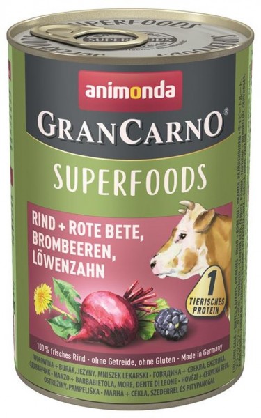 Animonda GranCarno Dog - Dose Adult Superfood Rind & Rote Beete 400g
