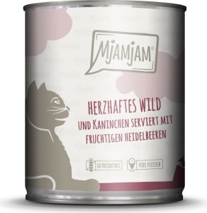 MjAMjAM Katze - herzhaftes Wild & Kaninchen an fruchtigen Heidelbeeren 800g