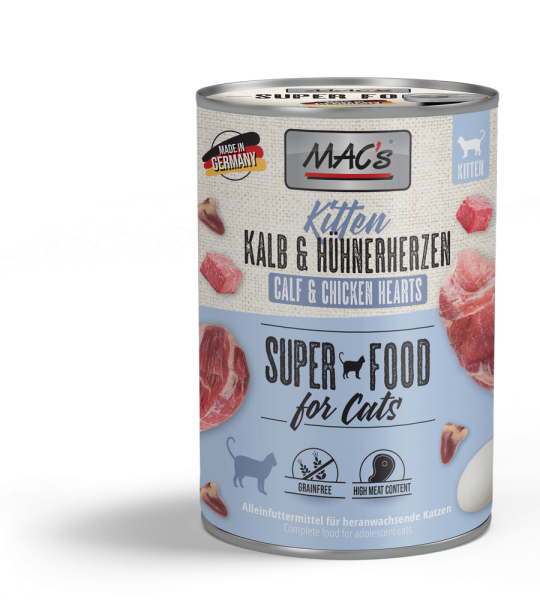 MACs CAT - Kitten Kalb & Hühnherzen 400g
