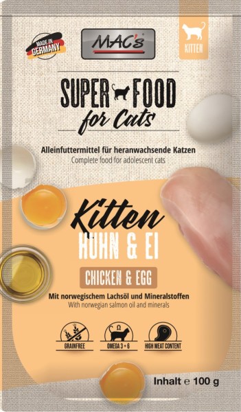 MACs Cat Kitten Huhn & Ei - 100g Frischebeutel