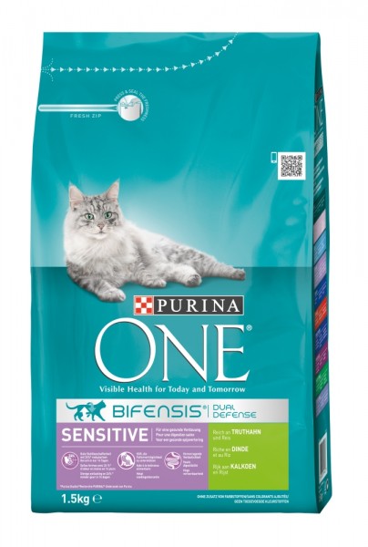 Purina ONE BIFENSIS Sensitive reich an Truthahn 1,5kg