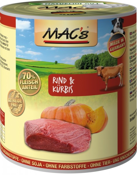 MACs Dog Rind & Kürbis, 800g Dose