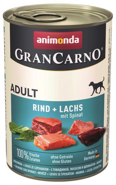 Animonda GranCarno Adult Rind & Lachs mit Spinat - 400g Dose