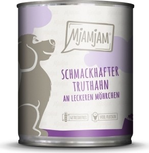 MjAMjAM - Hund schmackhafter Truthahn an leckeren Möhrchen, 800g