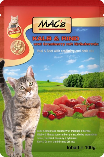 MACs Cat Kalb & Cranberry -100g Frischebeutel